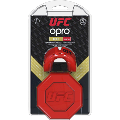 Боксерская капа Opro Gold Level UFC Red/Silver - фото 1