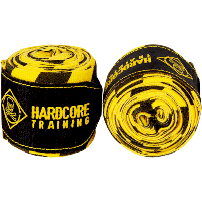 Боксерские бинты Hardcore Training Cross The Line Yellow/Black 3.5
