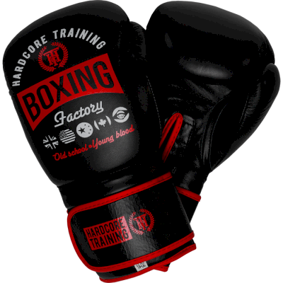 Боксерские перчатки Hardcore Training Boxing Factory Black/Red