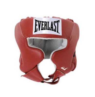 Боксерский шлем Everlast с защитой щек USA Boxing Cheek Red
