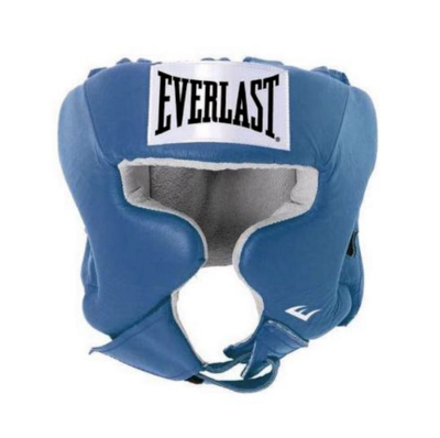 Боксерский шлем Everlast с защитой щек USA Boxing Cheek Blue