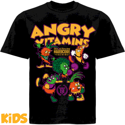 Детская оверсайз футболка Hardcore Training Angry Vitamins Black 3.0