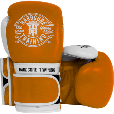 Боксерские перчатки Hardcore Training Premium Orange/White