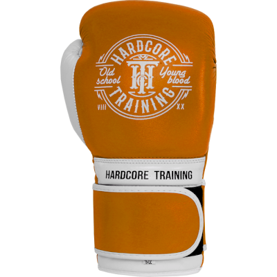 Боксерские перчатки Hardcore Training Premium Orange/White - фото 1