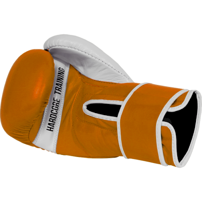 Боксерские перчатки Hardcore Training Premium Orange/White - фото 3