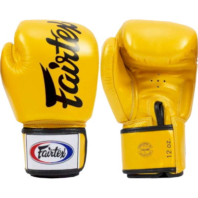Боксерские перчатки Fairtex BGV19 Tight Fit Deluxe Yellow - фото 2