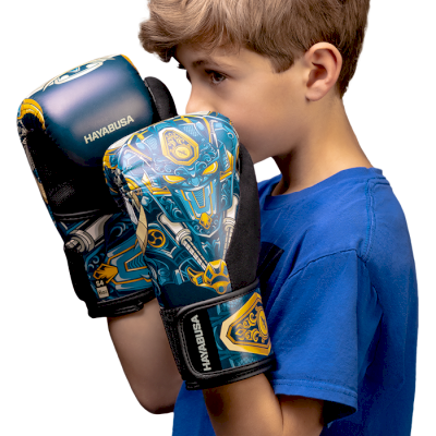 Детские боксерские перчатки Hayabusa S4 Blue Robot - фото 1