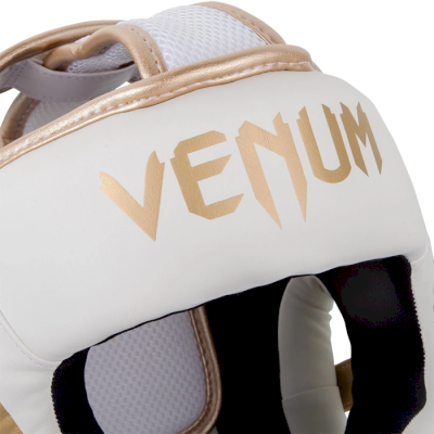 Боксерский шлем Venum Elite White/Gold - фото 2