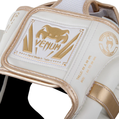 Боксерский шлем Venum Elite White/Gold - фото 3