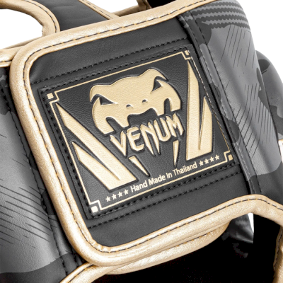 Боксерский шлем Venum Elite Dark Camo/Gold - фото 4