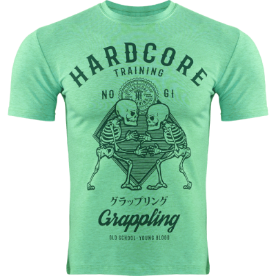 Футболка Hardcore Training No-Gi Grappling Neon Green Melange - фото 1