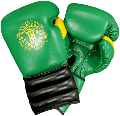 Боксерские перчатки Hardcore Training GRT1 Boxing Gloves Green/Black/Yellow - фото 1