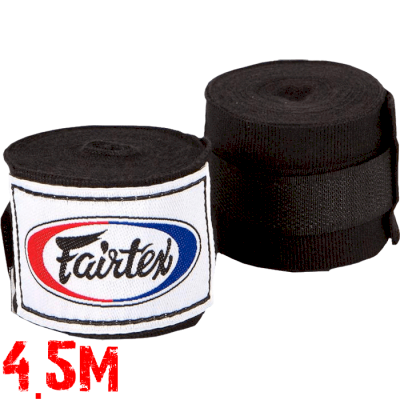 Боксерские бинты Fairtex Black 4.5м - фото 1