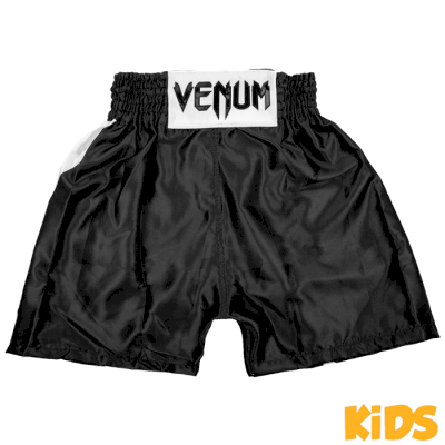 Детские боксёрские шорты Venum Elite Black/White - фото 1