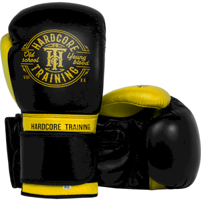 Боксерские перчатки Hardcore Training Premium Black/Yellow