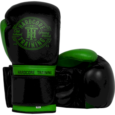 Боксерские перчатки Hardcore Training Premium Black/Green