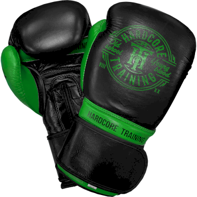 Боксерские перчатки Hardcore Training Premium Black/Green - фото 4