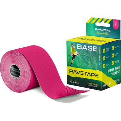 Кинезио тейп RaveTape 5*5 розовый