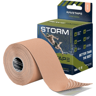 Водостойкий кинезио тейп RaveTape Storm 5см*5м Beige