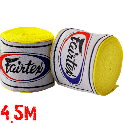 Боксерские бинты Fairtex Yellow 4.5м