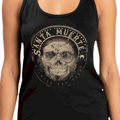 Женская майка Venum Santa Muerte Dark Side Black/Brown - фото 2