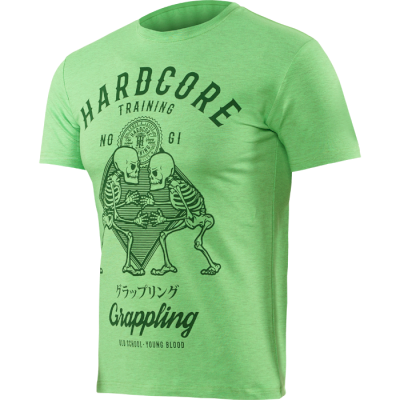 Футболка Hardcore Training No-Gi Grappling Neon Green Melange - фото 1