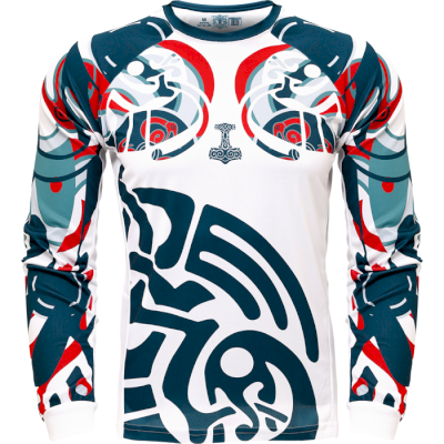 Тренировочный лонгслив Hardcore Training Nordic Pattern Blue/White - фото 1