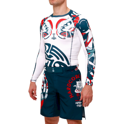 Рашгард Hardcore Training Nordic Pattern Blue/White LS - фото 4