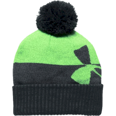 Шапка Under Armour Boy's Pom Black/Green - фото 1