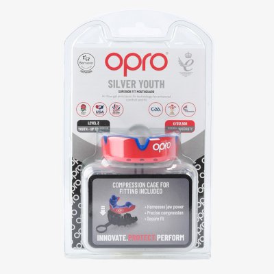 Детская боксерская капа Opro Silver Level Red