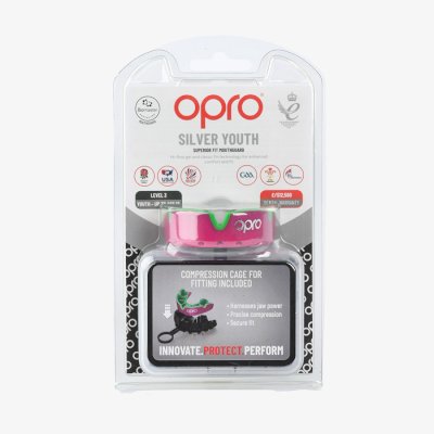 Детская боксерская капа Opro Silver Level Pink