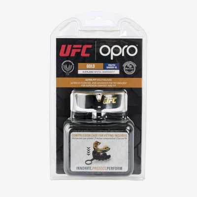 Детская боксерская капа Opro Gold Level UFC Black