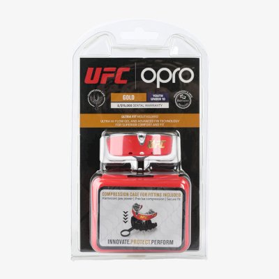 Детская боксерская капа Opro Gold Level UFC Red