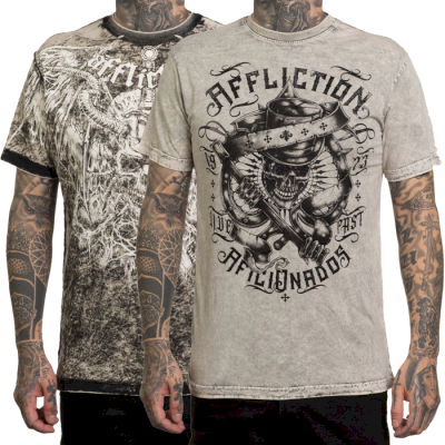 Двусторонняя футболка Affliction Electric Fire Black/Off White