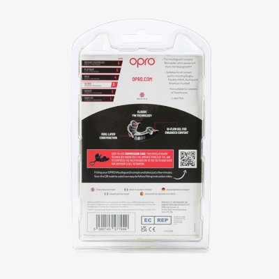 Боксерская капа Opro Silver Level Black Grillz