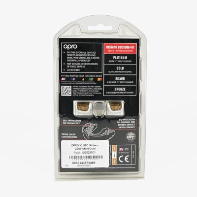 Боксерская капа Opro Instant Custom-Fit UFC Gold/White