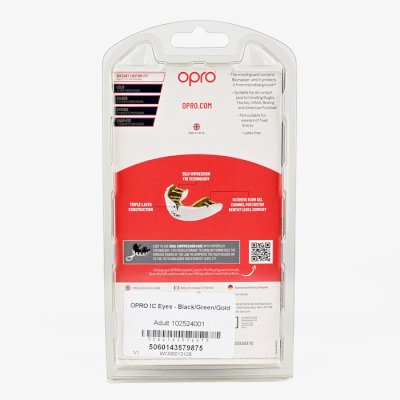 Боксерская капа Opro Instant Custom-Fit Eyes Black/Green