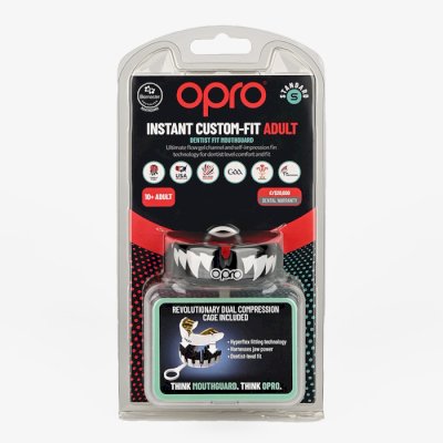 Боксерская капа Opro Instant Custom-Fit Black Jaws