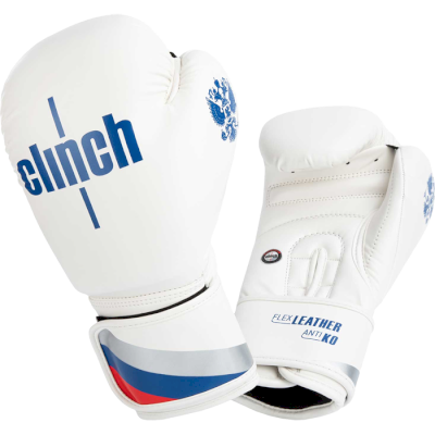 Боксерские перчатки clinch olimp c111white/blue