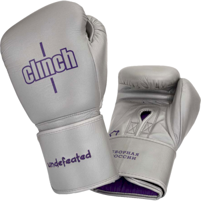 Боксёрские перчатки Clinch Undefeated Russian Team серебристые