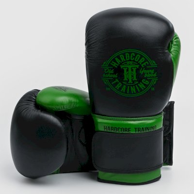 Боксерские перчатки Hardcore Training Premium Black/Green