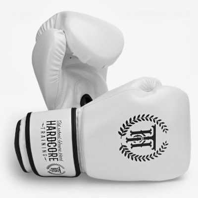 Боксерские перчатки Hardcore Training Base PU White