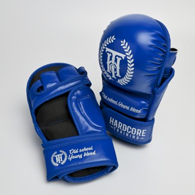 Гибридные перчатки Hardcore Training Base PU Blue