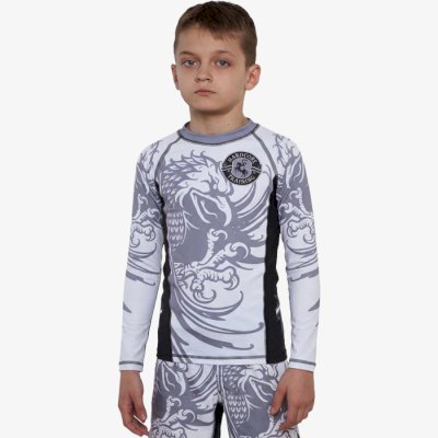 Детский рашгард Hardcore Training Heraldry White LS