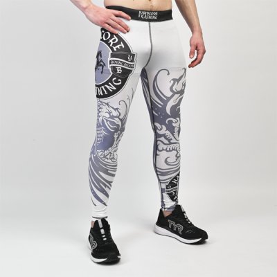 Компрессионные штаны Hardcore Training Heraldry White