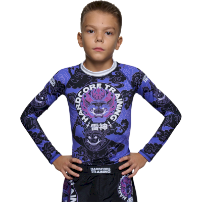 Детский рашгард Hardcore Training Raijin Black/Purple LS