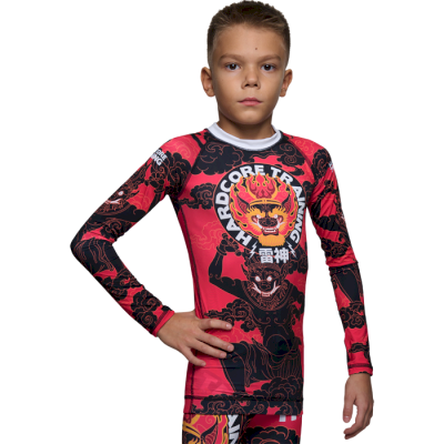 Детский рашгард Hardcore Training Raijin Black/Red LS