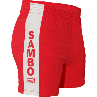 Шорты для самбо Крепыш Я красные
