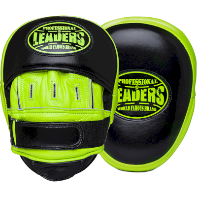 Боксерские лапы Leaders Curved BK/GN