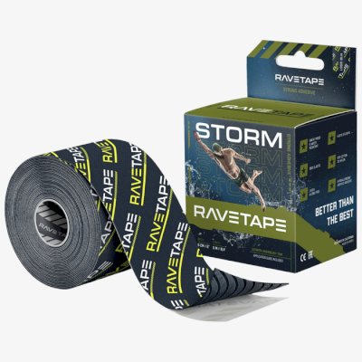 Усиленный водостойкий кинезио тейп RaveTape 5см*5м Rave Logo